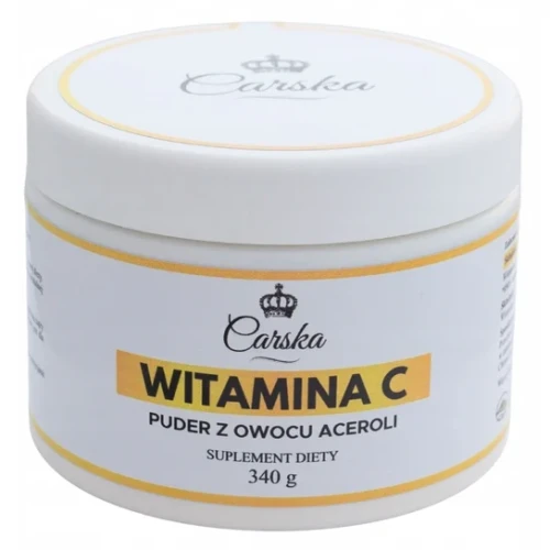 Carska witamina C buforowana z acerolą 340 g – naturalny suplement diety łagodny dla żołądka